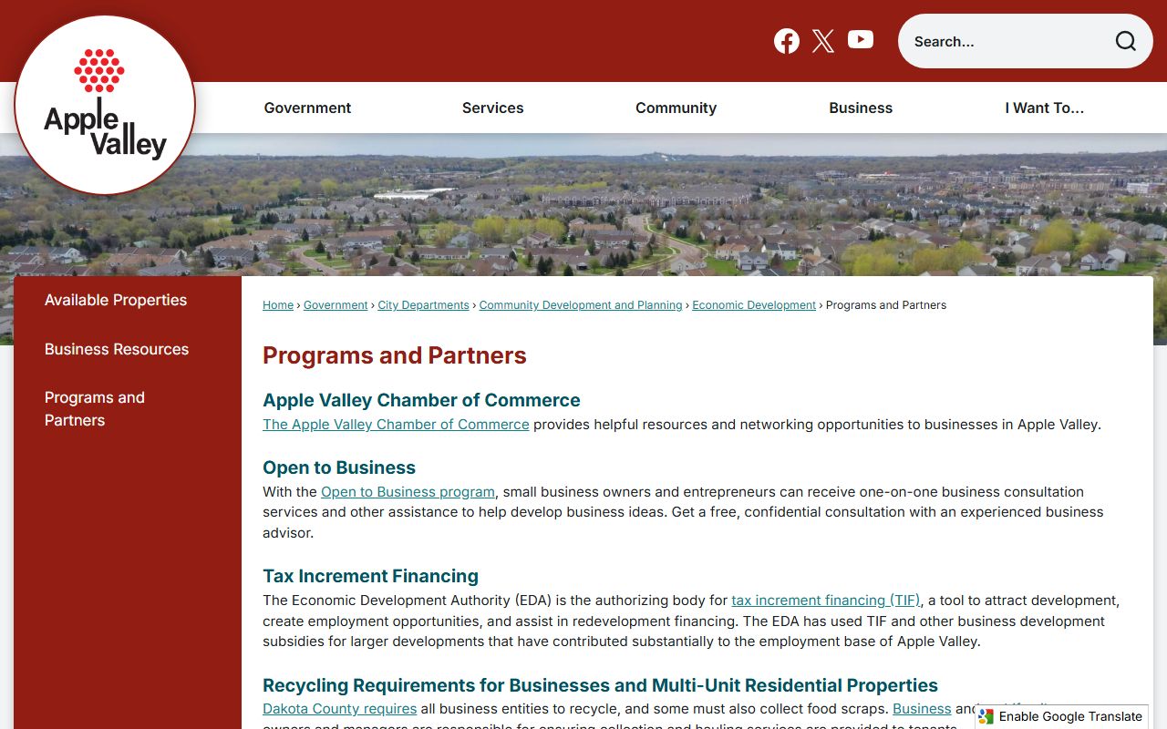 Apple Valley Police Department official page