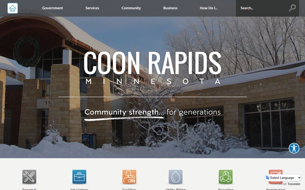 Coon Rapids Minnesota city homepage