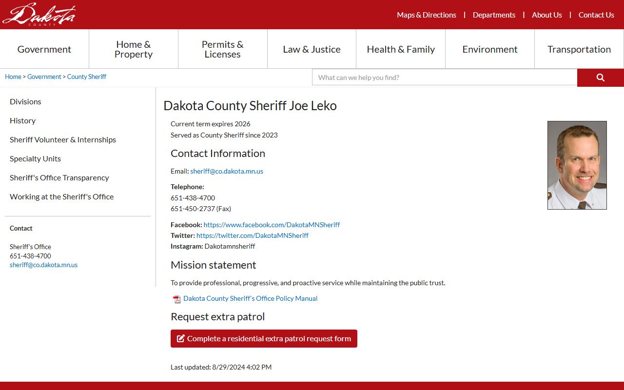 Dakota County Sheriff's Office Dakota County police records