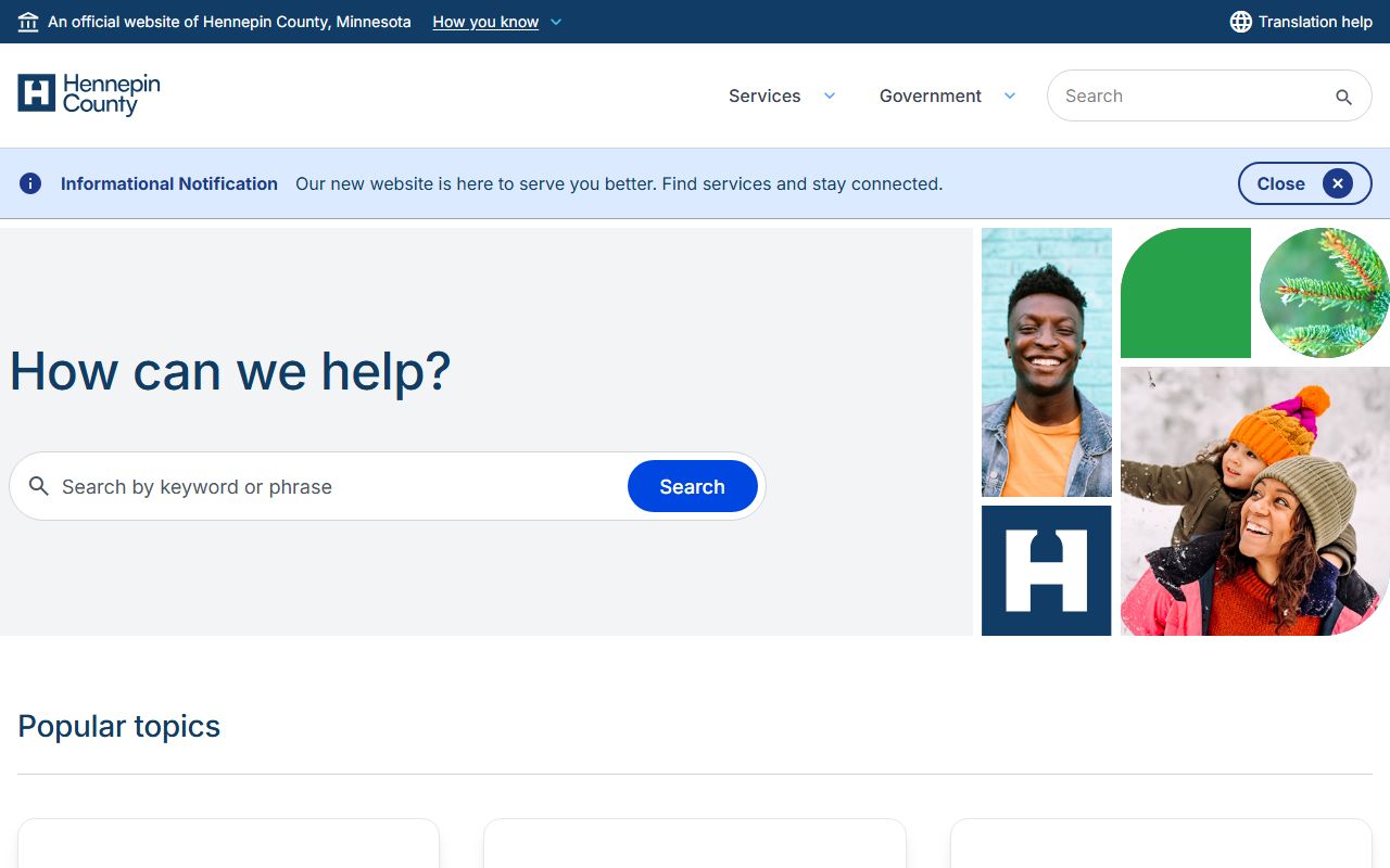 Hennepin County Sheriff's Office homepage police records