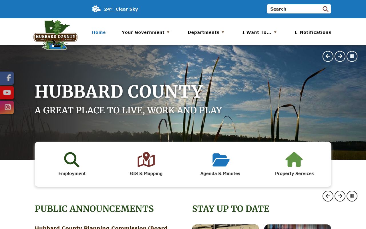 Hubbard County homepage sheriff police records