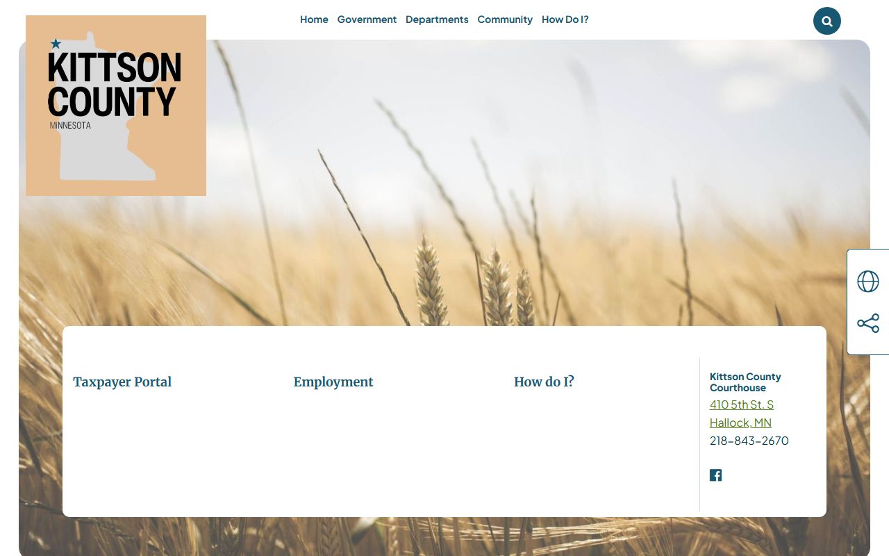 Kittson County homepage showing police records access