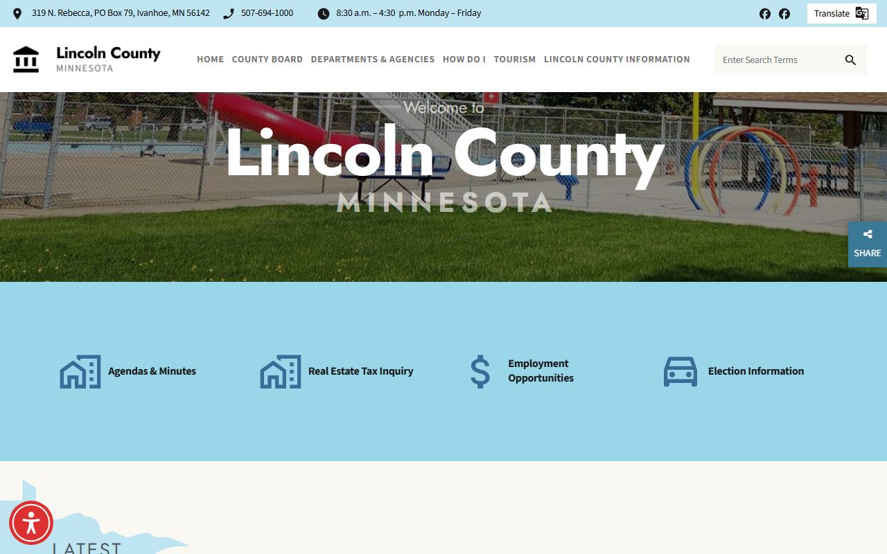 Lincoln County homepage showing police records access