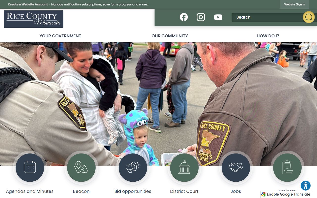 Rice County homepage