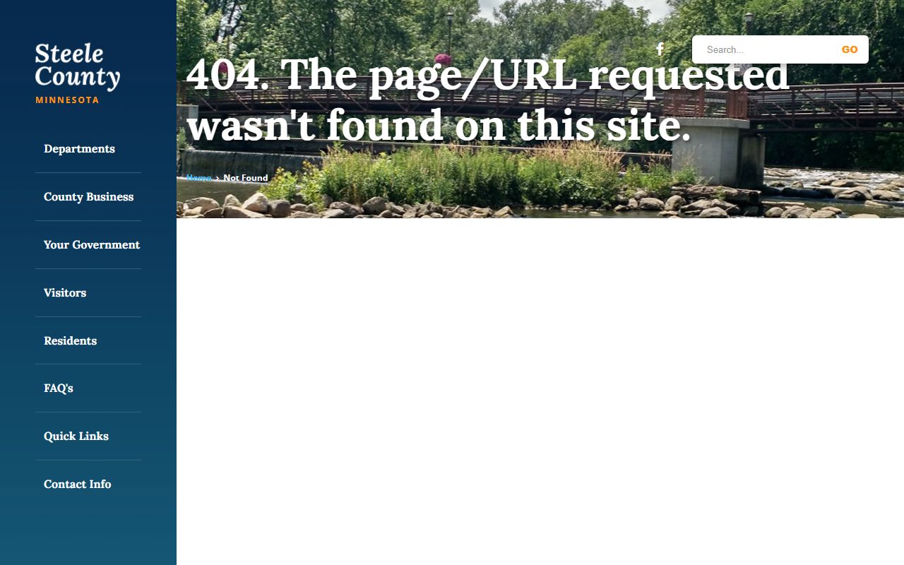 Steele County Sheriff's Office page with law enforcement and records information