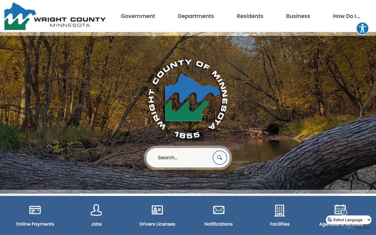 Wright County homepage with police records and sheriff information