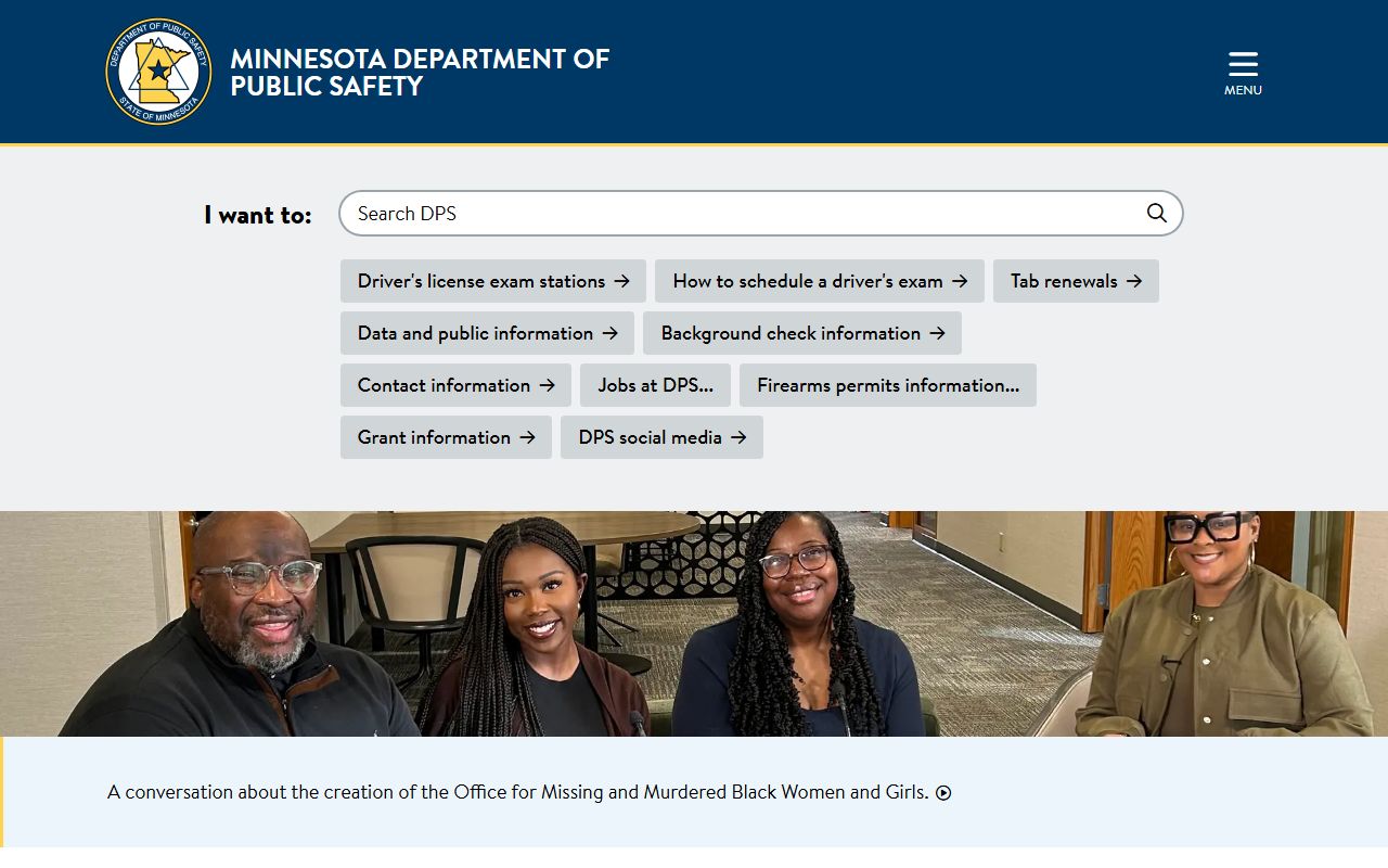Minnesota Department of Public Safety homepage police records and law enforcement